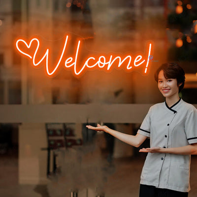 Welcome Neon Sign Light Up Welcome Led Sign dark orange