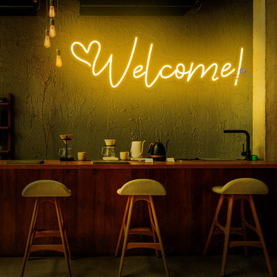 Welcome Neon Sign Light Up Welcome Led Sign orange