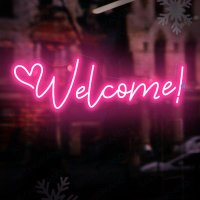 Welcome Neon Sign Light Up Welcome Led Sign pink
