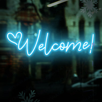 Welcome Neon Sign Light Up Welcome Led Sign skyblue