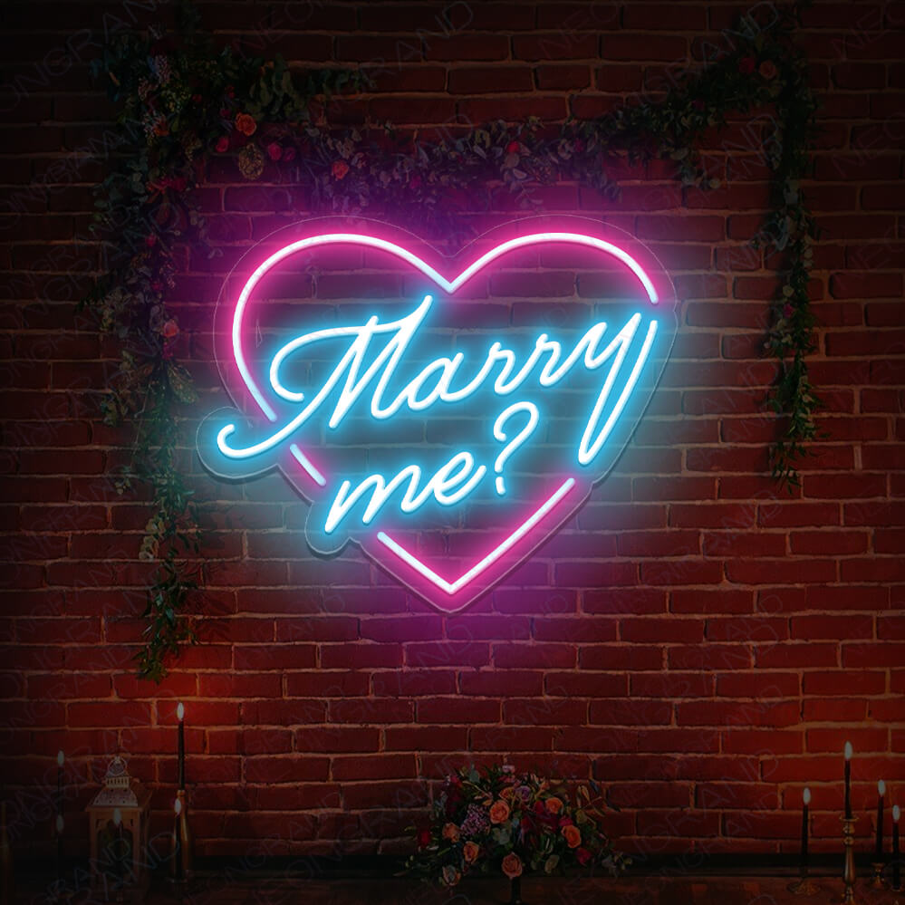 Will You Marry Me Led Light Neon Wedding Sign pink light blue