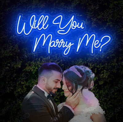 Will You Marry Me Neon Sign Led Light Blue