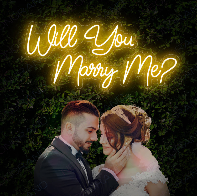 Will You Marry Me Neon Sign Led Light Orange