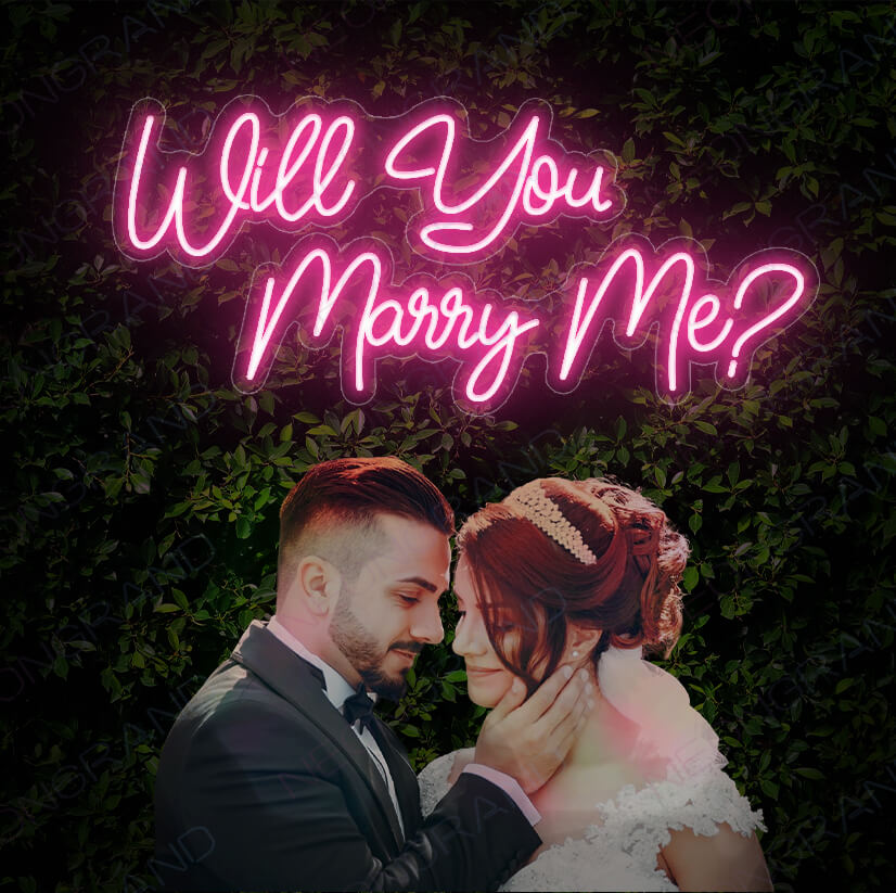 Will You Marry Me Neon Sign Led Light Pink