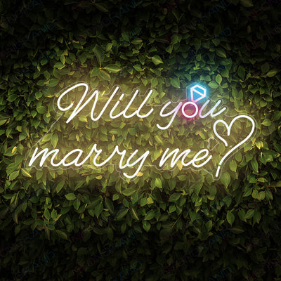 Will You Marry Me Wedding Led Neon Sign light yellow