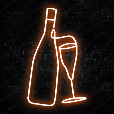 Wine Neon Sign Alcohol Drinking Led Light orange