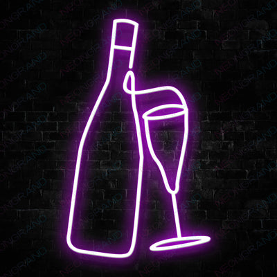 Wine Neon Sign Alcohol Drinking Led Light purple