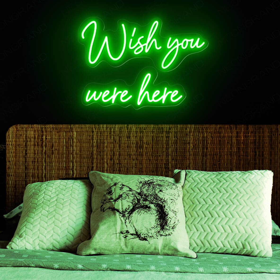 Wish You Were Here Neon Sign Love Light Up Led Sign green