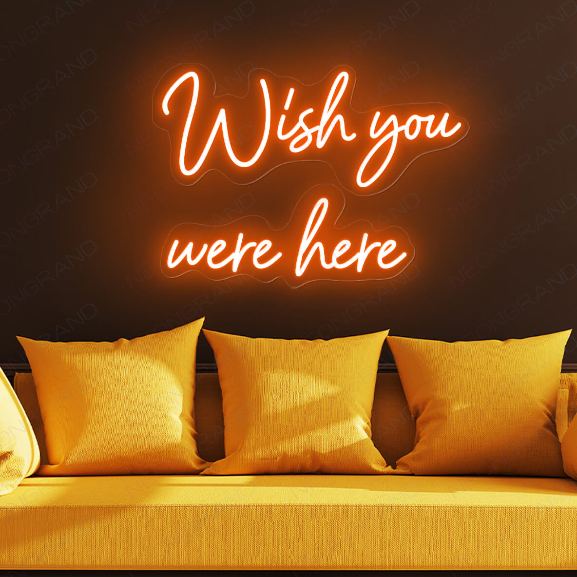 Wish You Were Here Neon Sign Love Light Up Led Sign orange