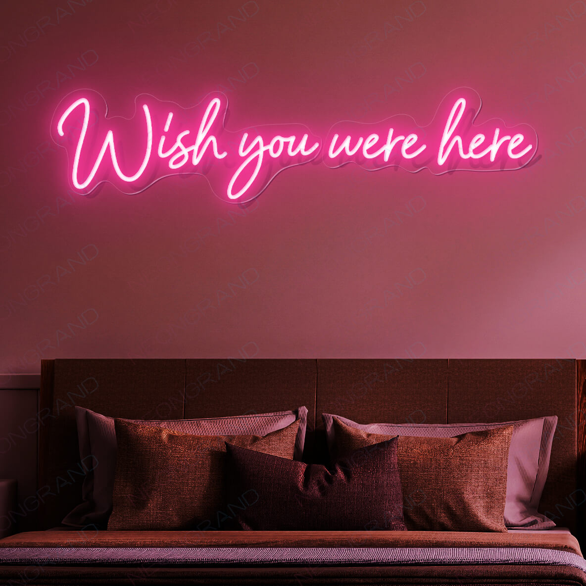 Wish You Were Here Neon Sign Love Light Up Led Sign pink1