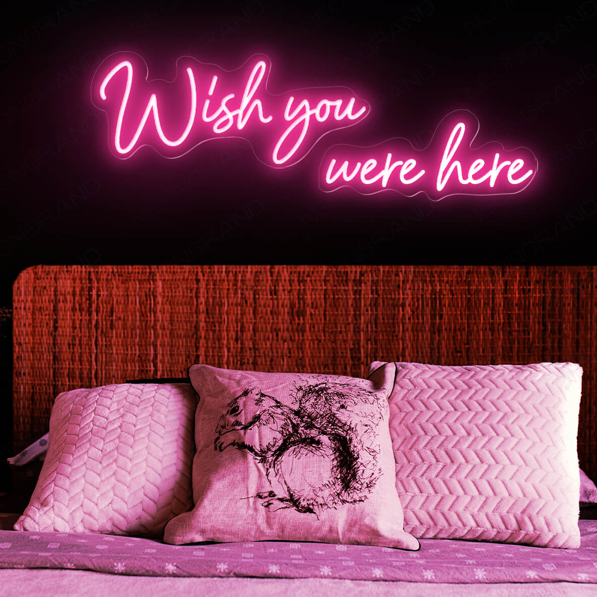 Wish You Were Here Neon Sign Love Light Up Led Sign pink