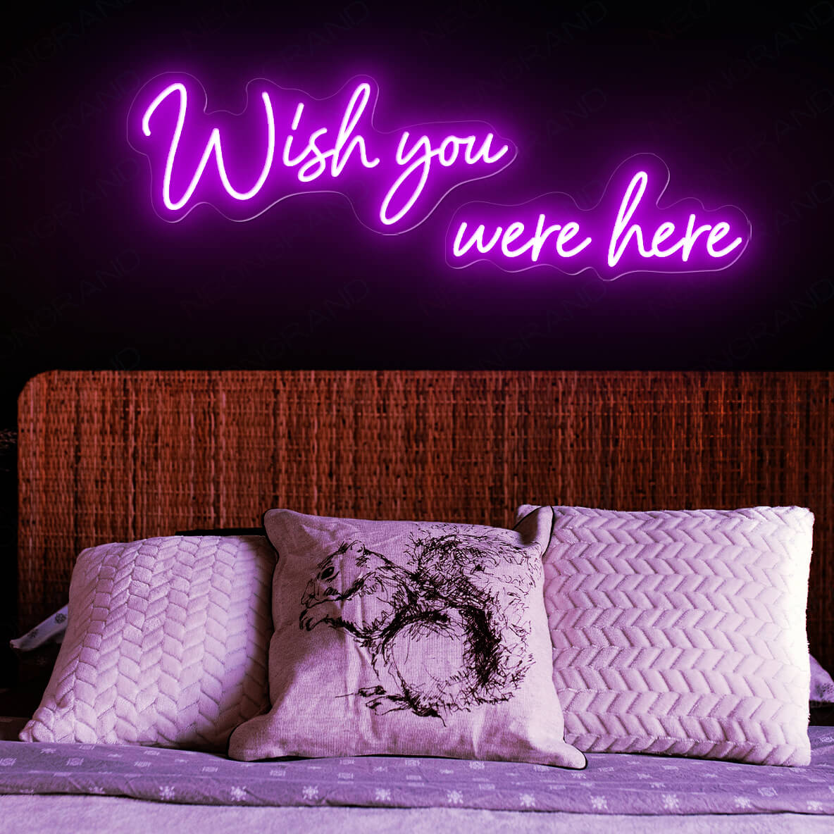 Wish You Were Here Neon Sign Love Light Up Led Sign purple