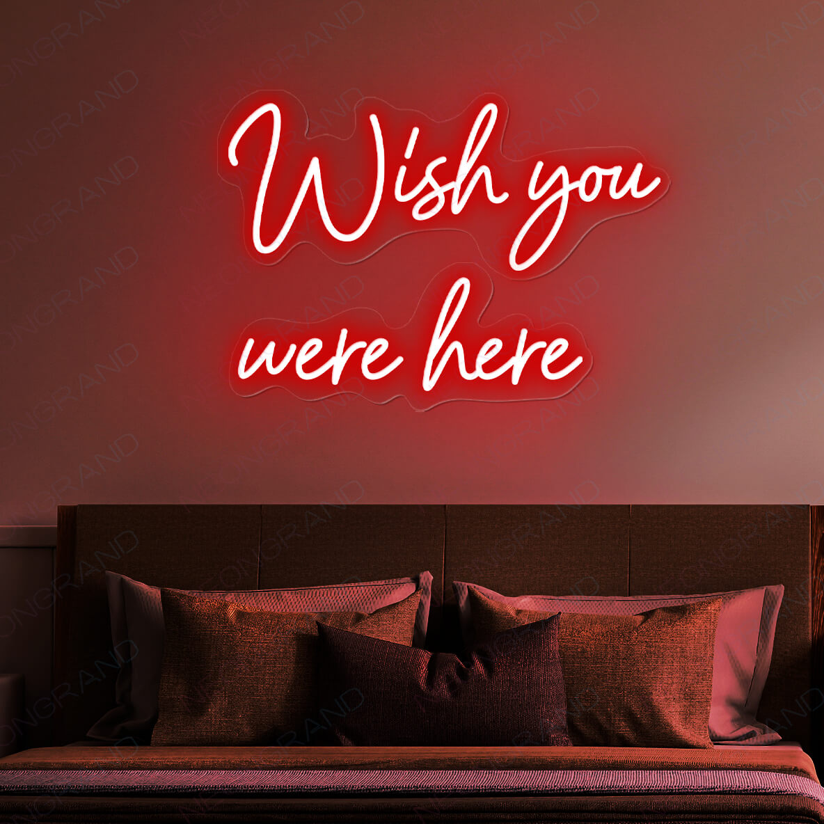 Wish You Were Here Neon Sign Love Light Up Led Sign red