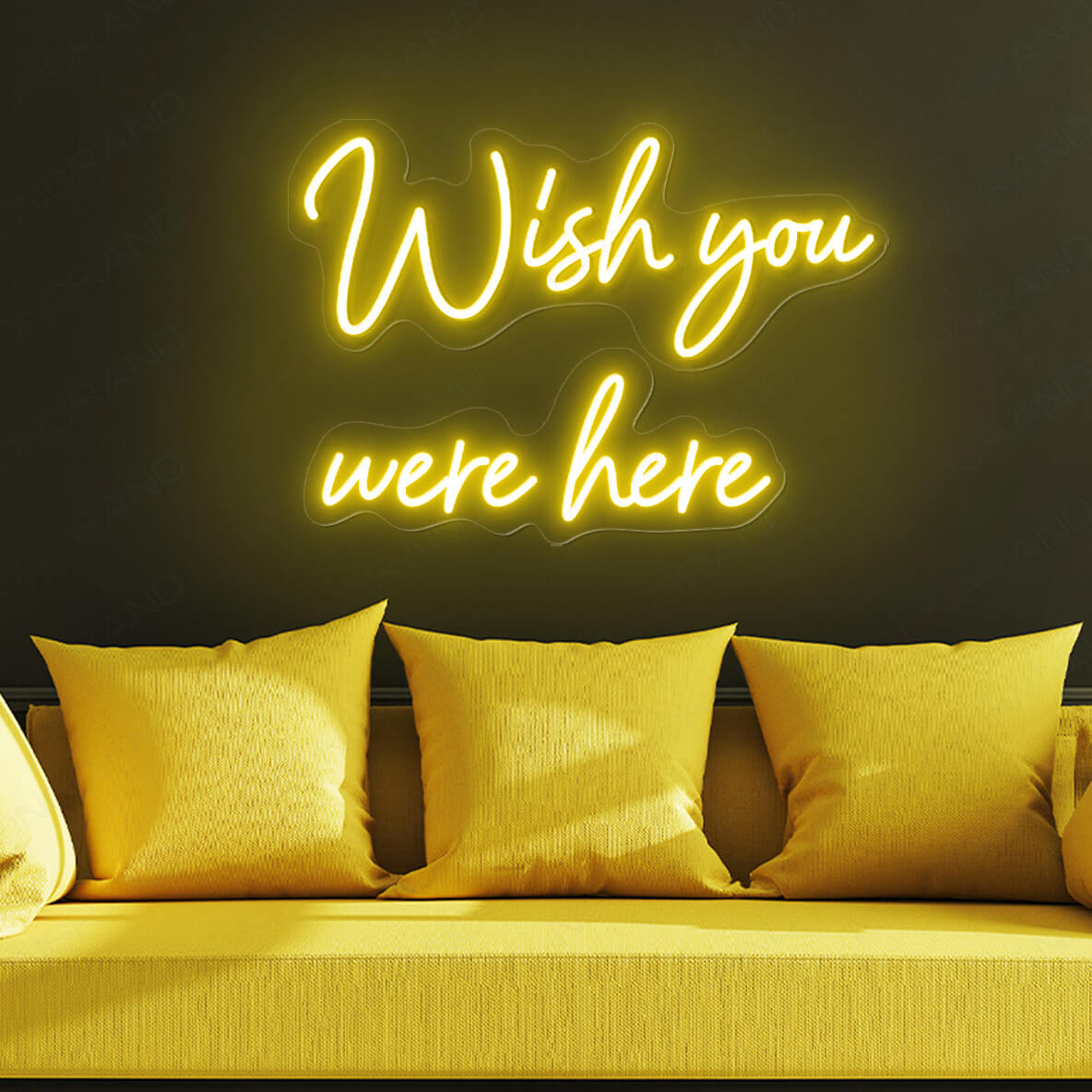 Wish You Were Here Neon Sign Love Light Up Led Sign yellow1