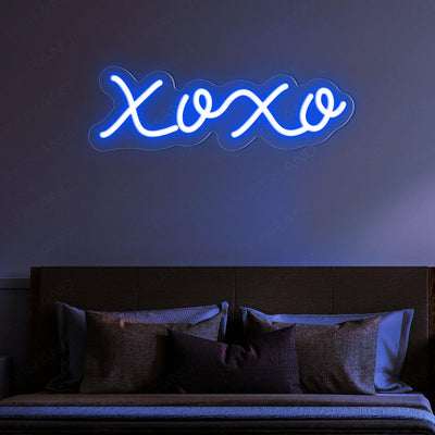 XOXO Neon Sign Hugs And Kisses Love Led Light blue wm