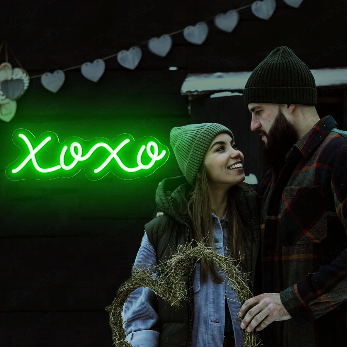 XOXO Neon Sign Hugs And Kisses Love Led Light green wm