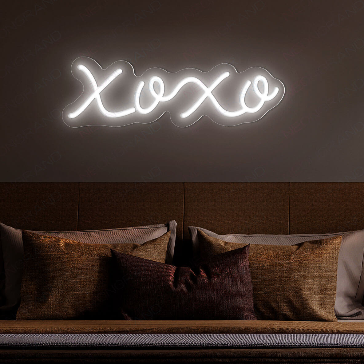 XOXO Neon Sign Hugs And Kisses Love Led Light white wm