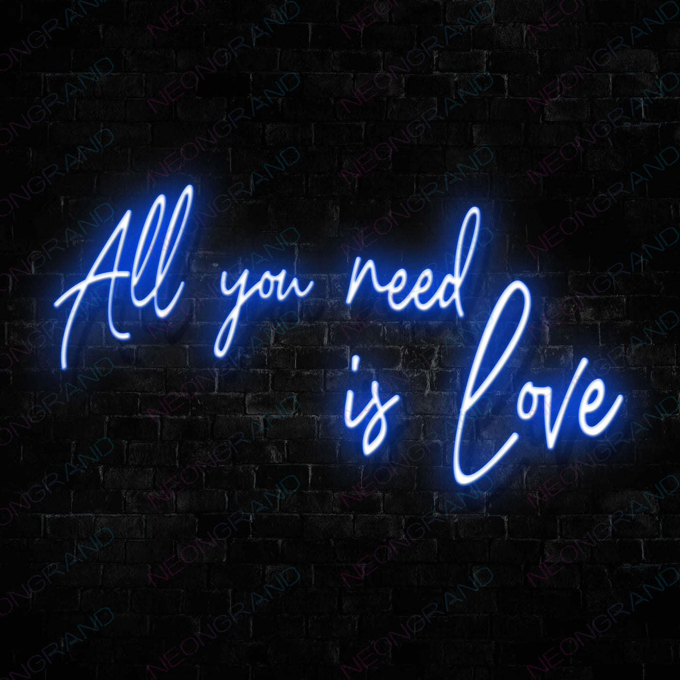 All You Need Is Love Neon Sign Blue