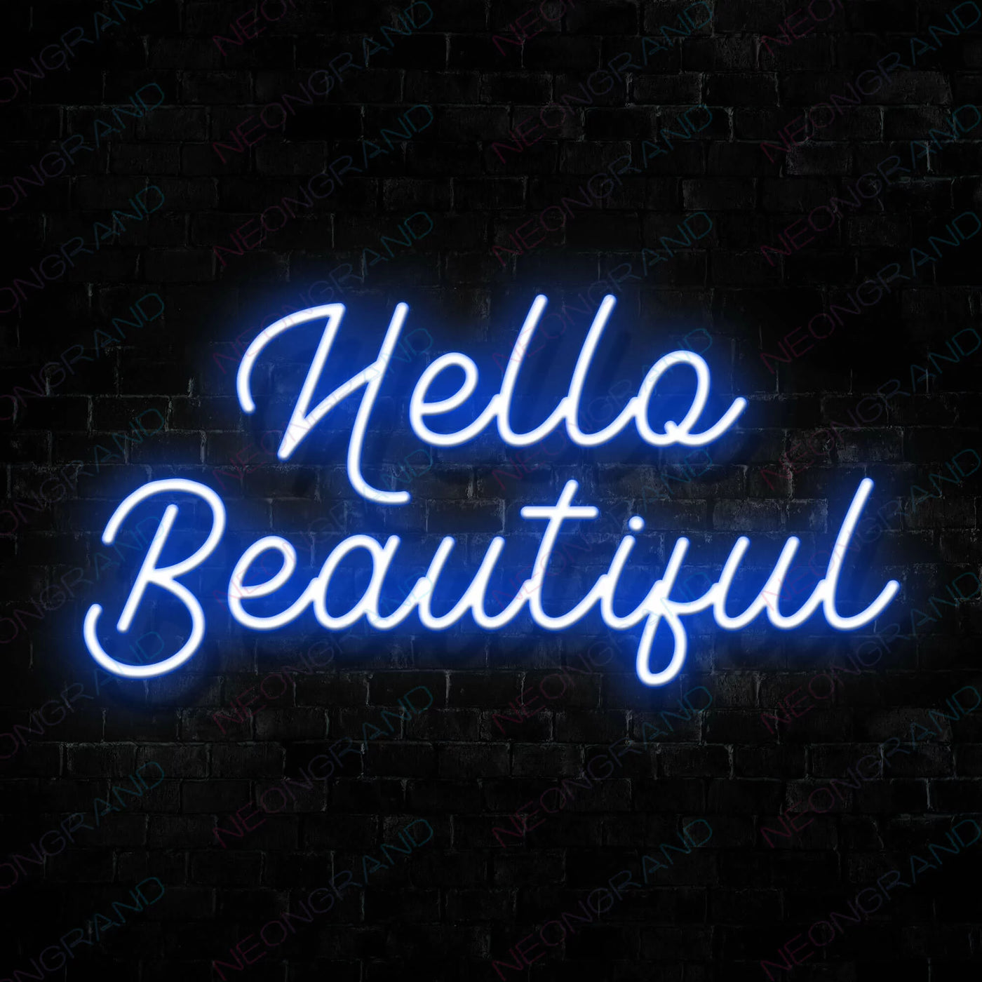 Hello Beautiful Neon Sign Led Light Blue