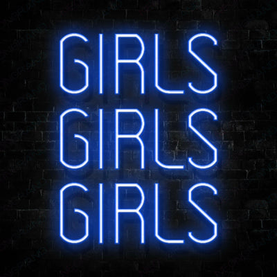 Girls Girls Girls Neon Sign Blue