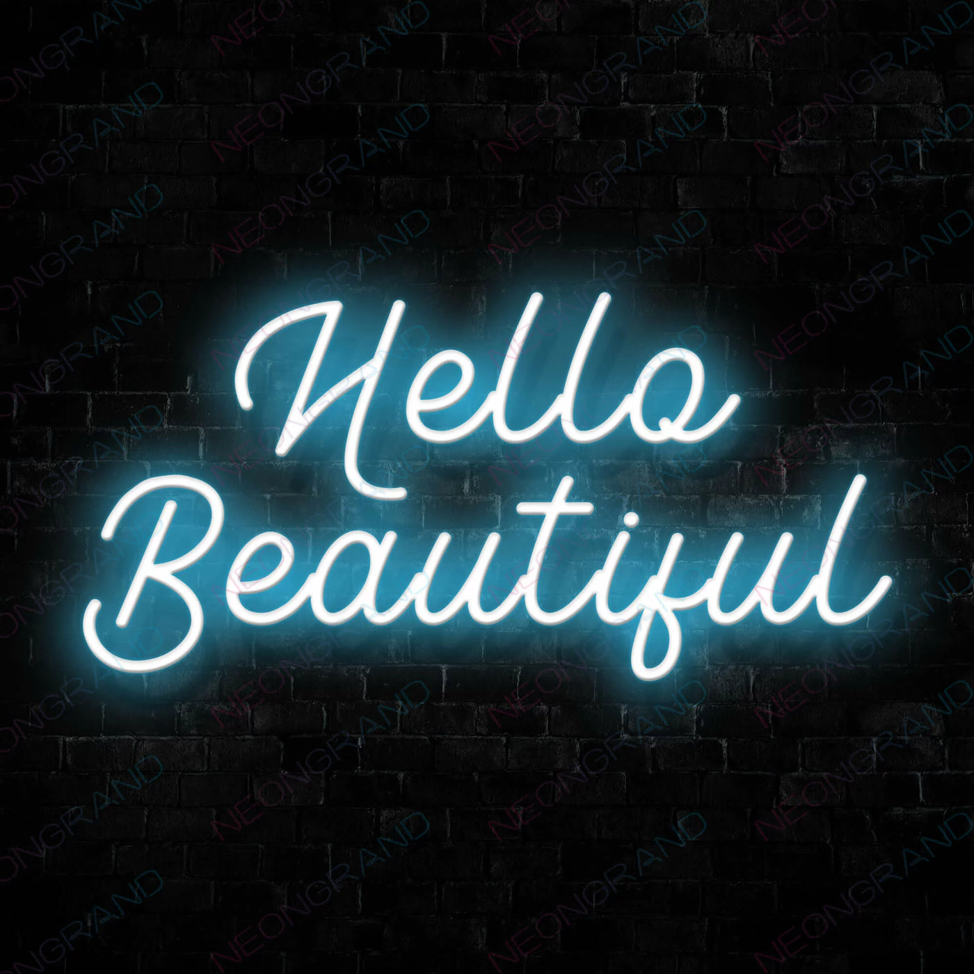 Hello Beautiful Neon Sign Led Light SkyBlue