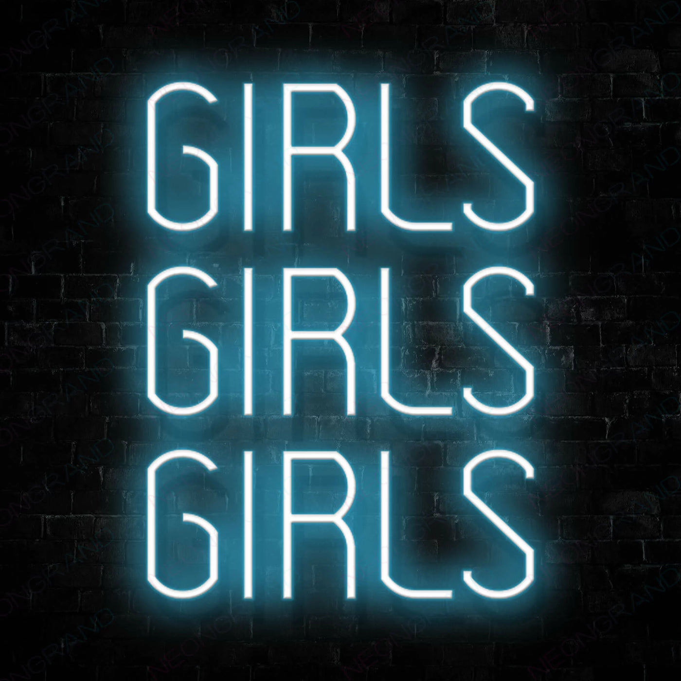 Girls Girls Girls Neon Sign SkyBlue