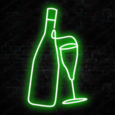 Wine Neon Sign Alcohol Drinking Led Light green