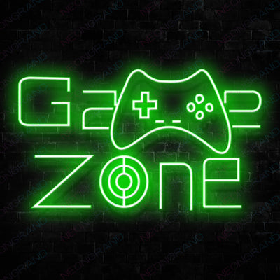 Game Zone Neon Game Room Sign Green