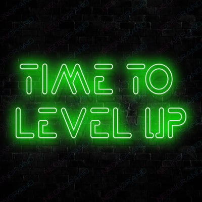 Game Neon Sign Time To Level Up Gamer Led Light Green