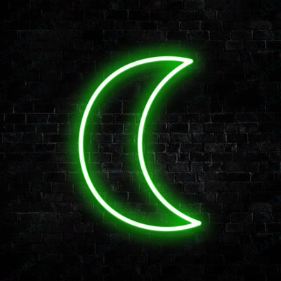 Green Moon Neon Sign