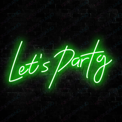 Let's Party Neon Sign Led Light Green