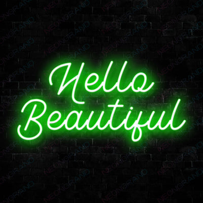 Hello Beautiful Neon Sign Led Light green