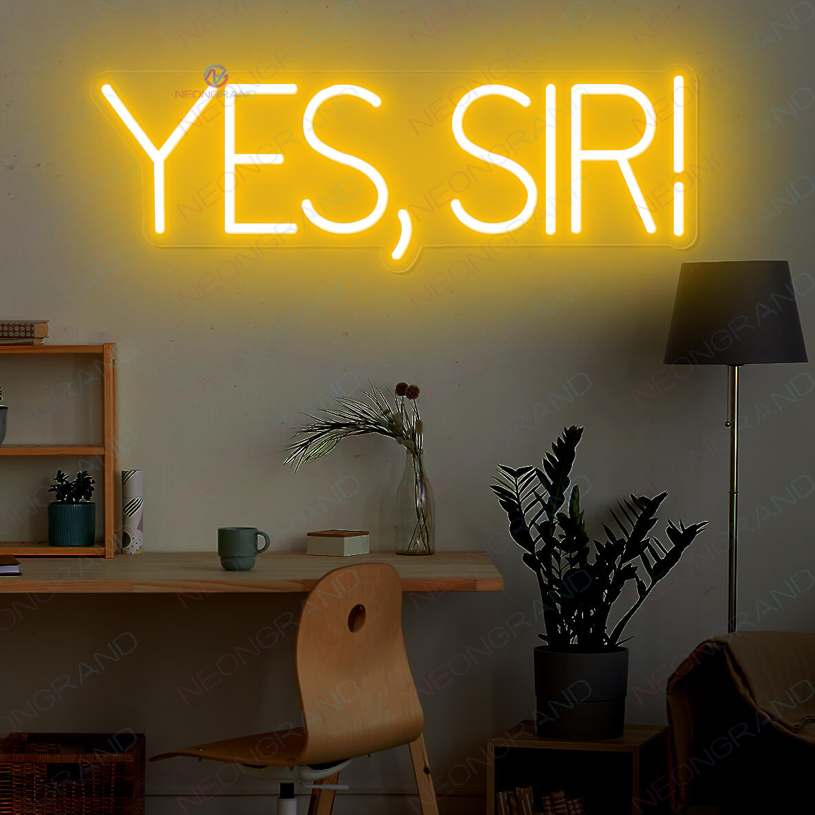 Yes Sir Neon Sign Business Led Neon Light orange yellow1