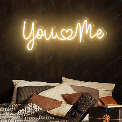 You And Me Neon Sign Love Led Light gold yellow wm