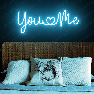 You And Me Neon Sign Love Led Light light blue wm
