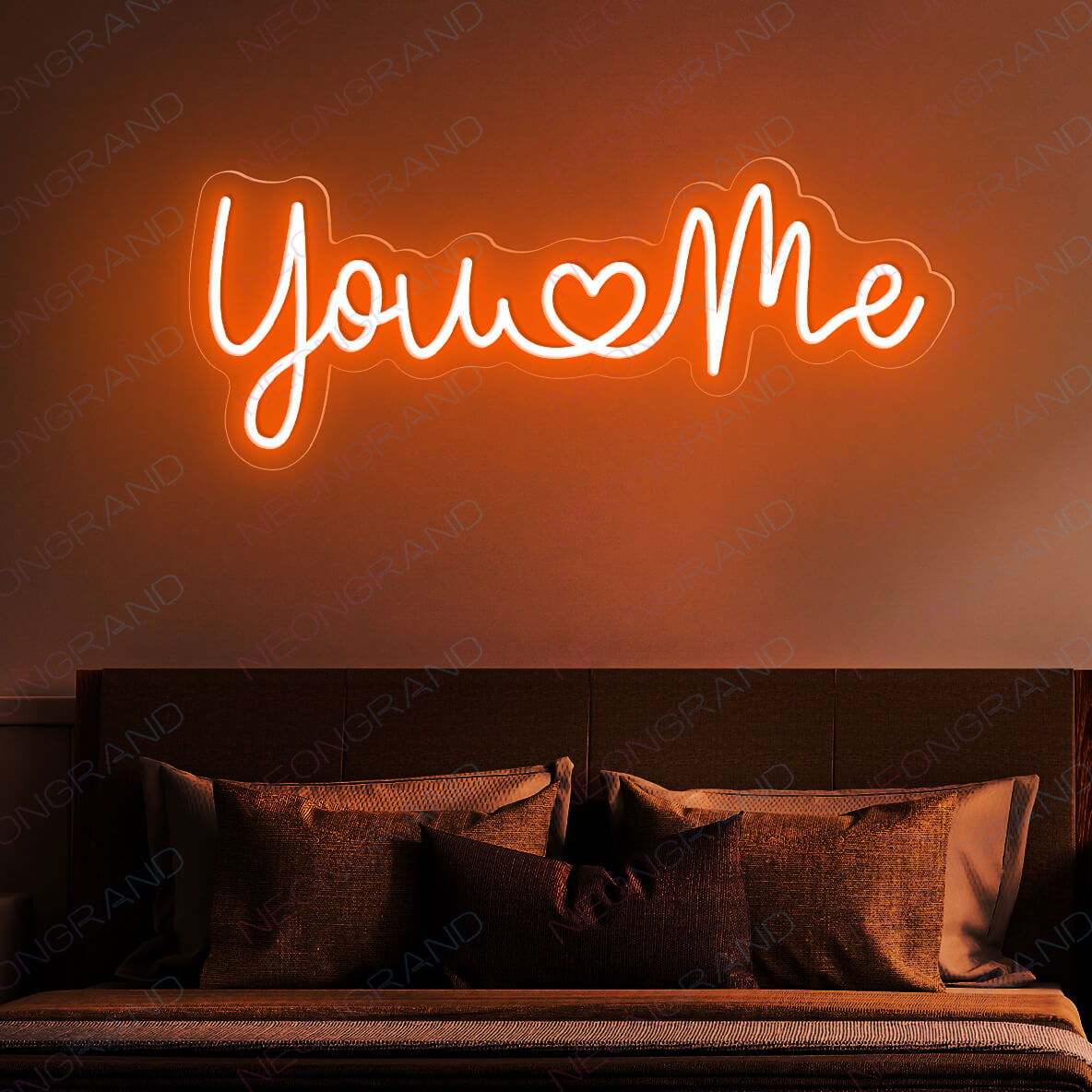You And Me Neon Sign Love Led Light orange wm