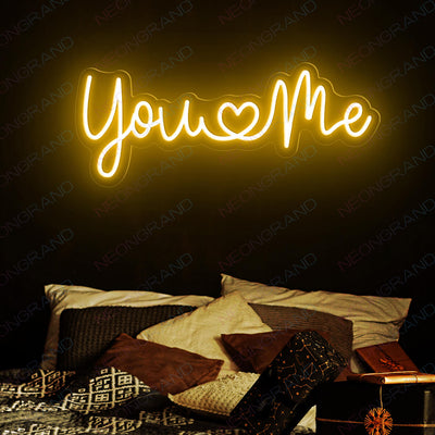 You And Me Neon Sign Love Led Light orange yellow wm