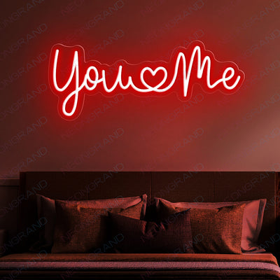 You And Me Neon Sign Love Led Light red wm