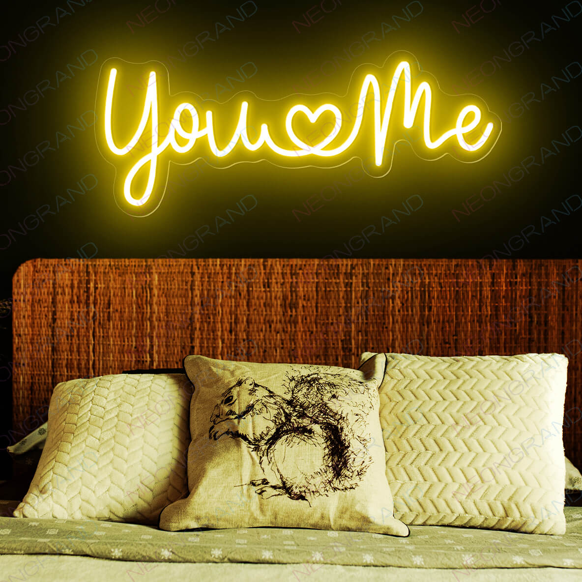 You And Me Neon Sign Love Led Light yellow wm
