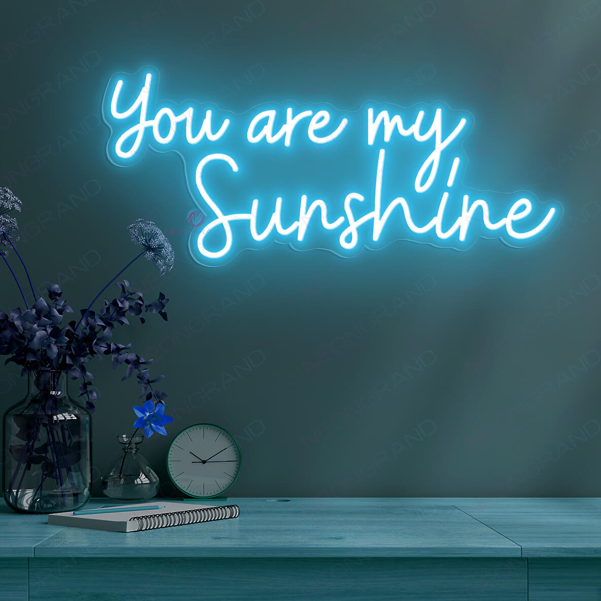 You Are My Sunshine Neon Sign Led Light light blue