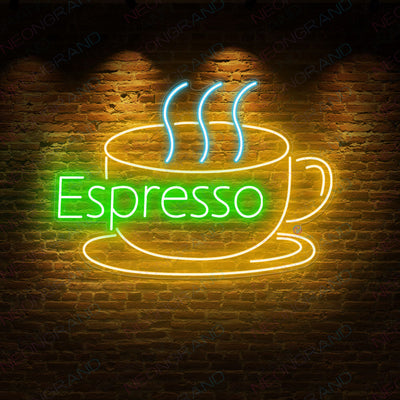 Espresso Neon Sign Coffee Led Light yellow