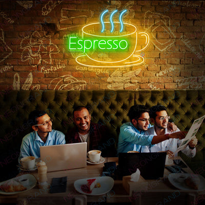 Espresso Neon Sign Coffee Led Light yellow 1