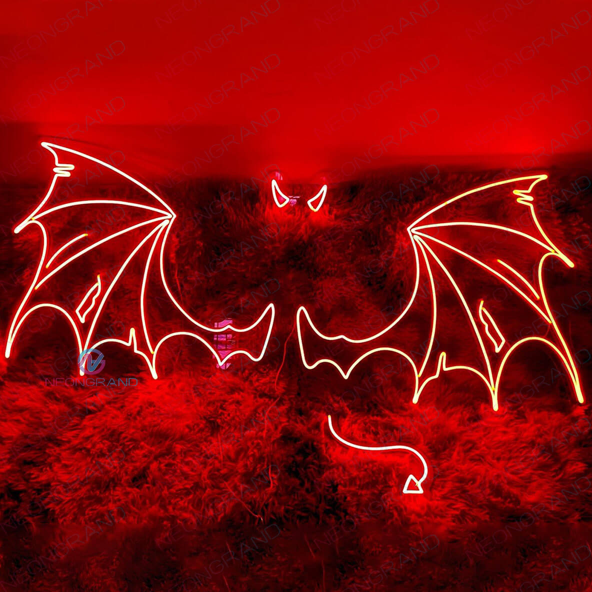 Devil Neon Sign Wings Led Light Bar Neon Sign red
