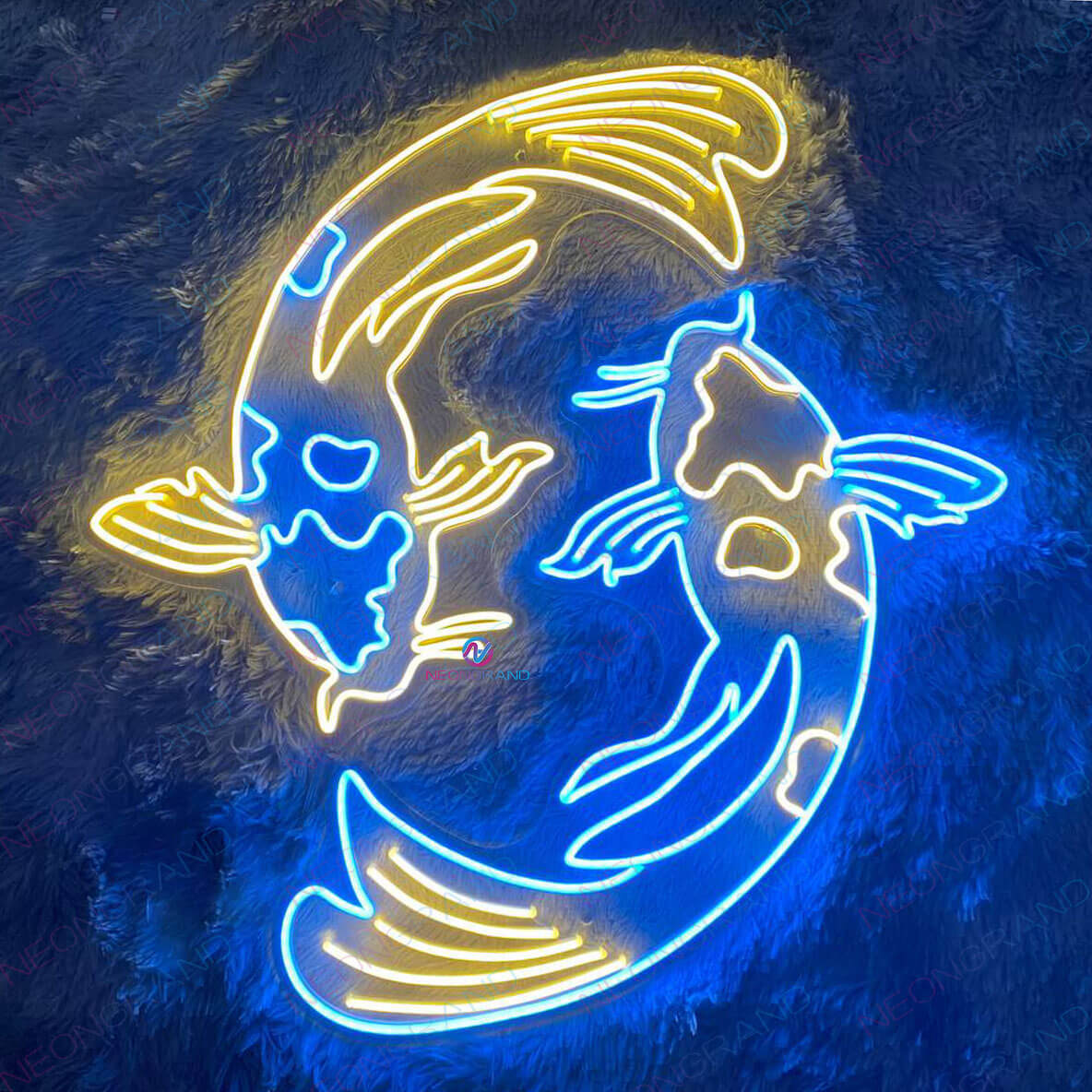 Koi Fish Neon Sign Japanese Led Light Blue 