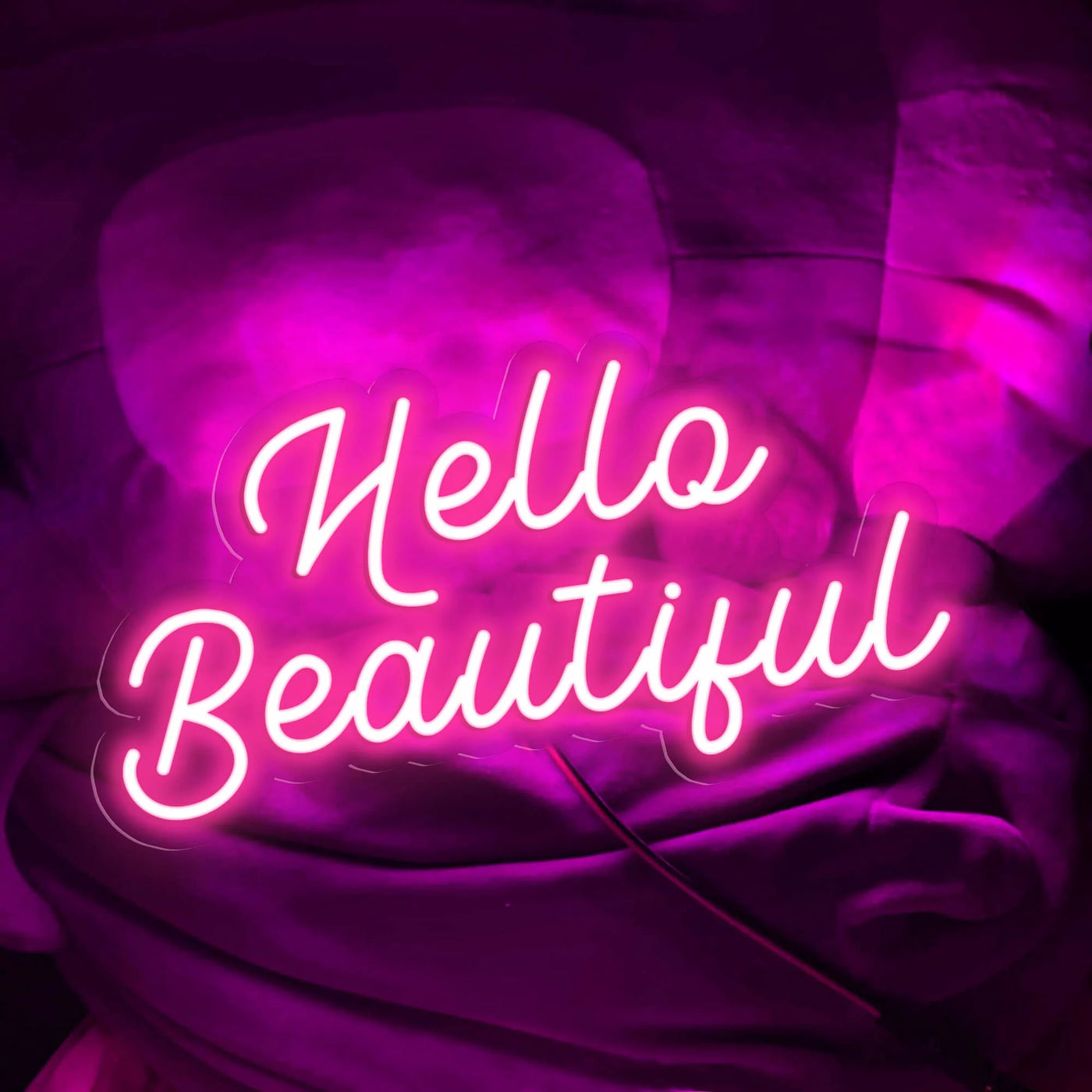 Hello Beautiful Neon Sign Led Light Pink Feature