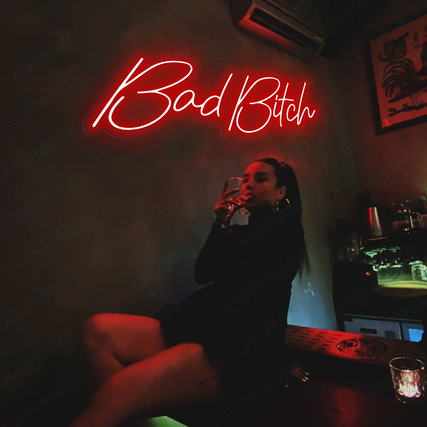 Bad Bitch Neon Sign Aesthetic Led Light Red