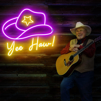 Yeehaw Neon Sign Cowboy Led Light violet
