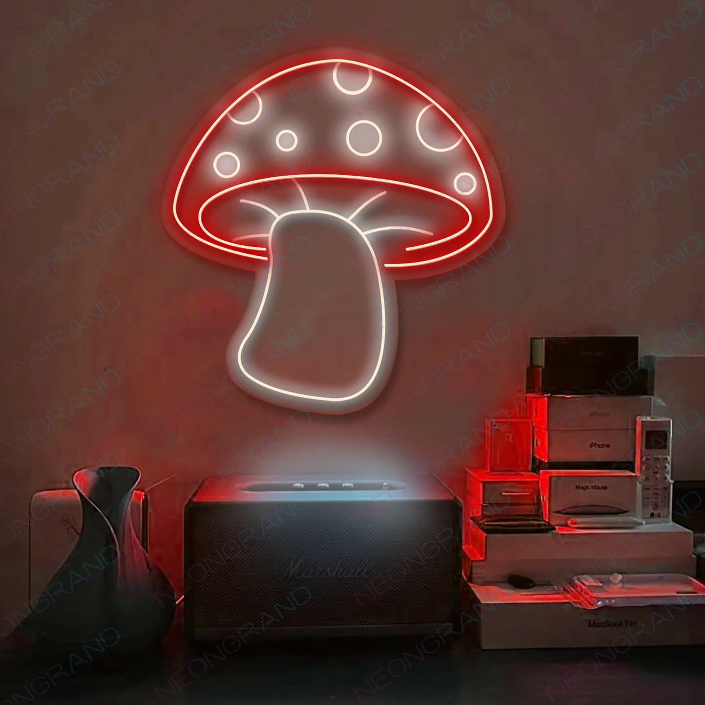 Aesthetic Mushroom Neon Sign Led Light Red