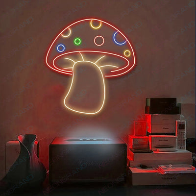 Aesthetic Mushroom Neon Sign Led Light Sun Red