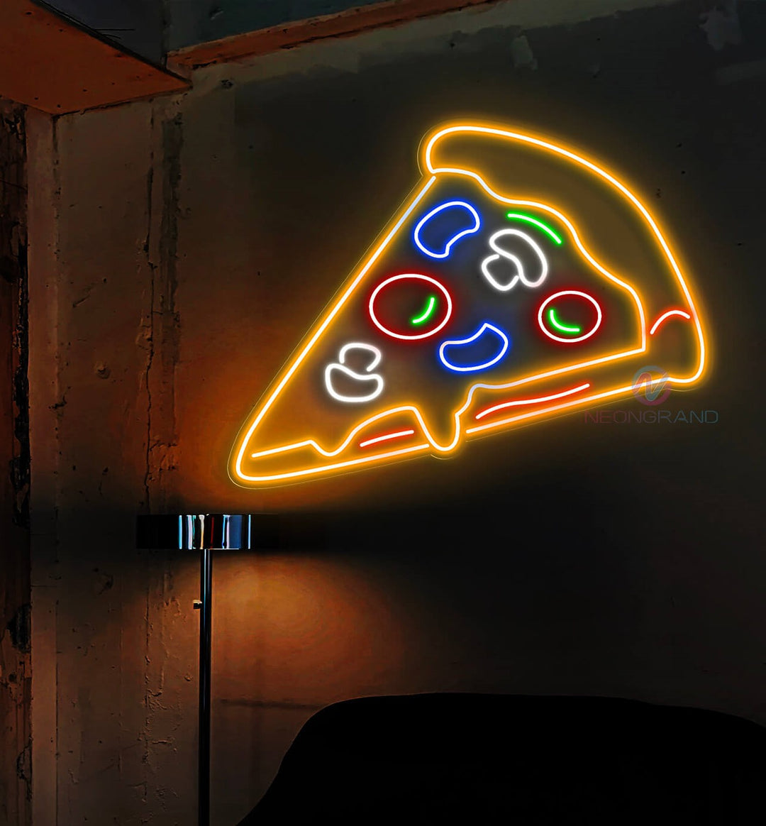 Neon Pizza Sign Pizza Slice Food Led Light NeonGrand